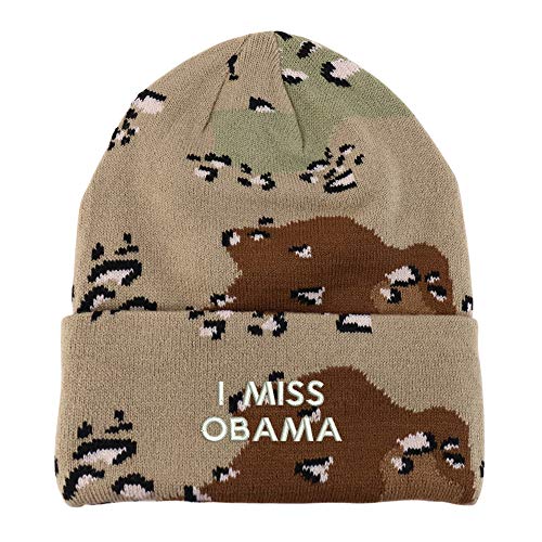 Trendy Apparel Shop I Miss Obama Embroidered Made in USA Camo Beanie