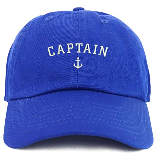 Trendy Apparel Shop Youth Captain Anchor Adjustable Soft Crown Baseball Cap