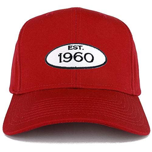 Trendy Apparel Shop Established 1960 Patch 60th Birthday Structure Baseball Cap