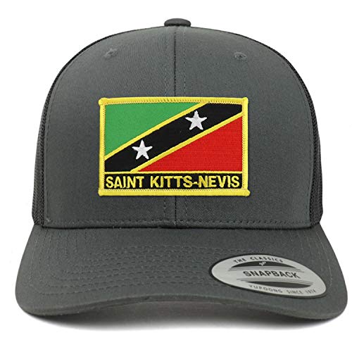 Trendy Apparel Shop Saint Kitts-Nevis Flag Patch Retro Trucker Mesh Cap
