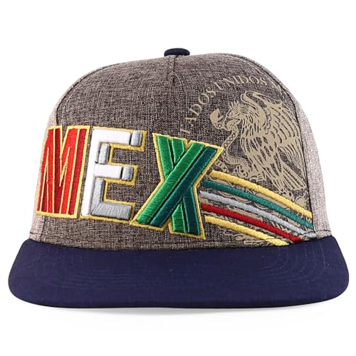 Trendy Apparel Shop MEX 3D Embroidered Flatbill Snapback Cap