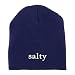 Trendy Apparel Shop Salty Embroidered Made in USA Short Acrylic Knit Winter Beanie Hat