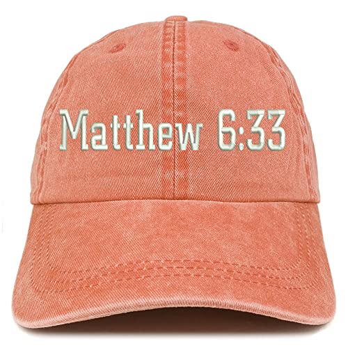 Trendy Apparel Shop Matthew 6:33 Washed Pigment Dyed Baseball Cap