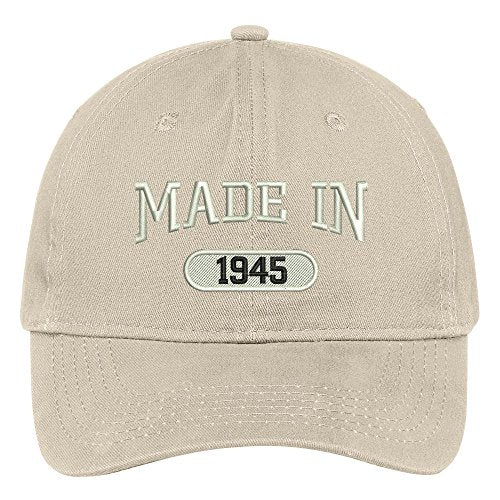 Trendy Apparel Shop 74th Birthday - Made in 1945 Embroidered Low Profile Cotton Baseball Cap