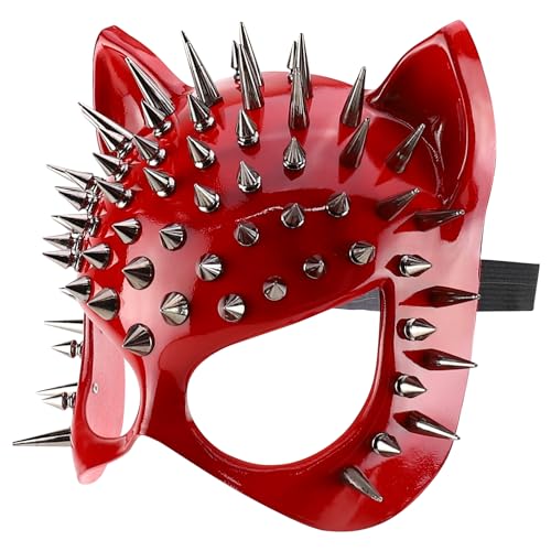 Trendy Apparel Shop Women's Steampunk Splike Cat Half Mask Costume Accessory