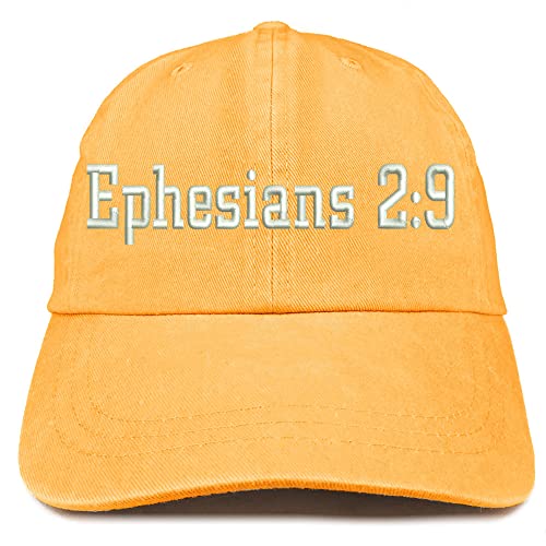 Trendy Apparel Shop Ephesians 2:9 Washed Pigment Dyed Baseball Cap
