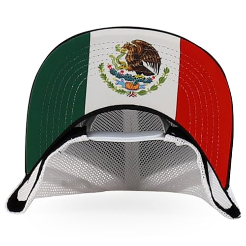 Trendy Apparel Shop 5 Panel Structured Trucker Cap with Mexico Flag Design Undervisor
