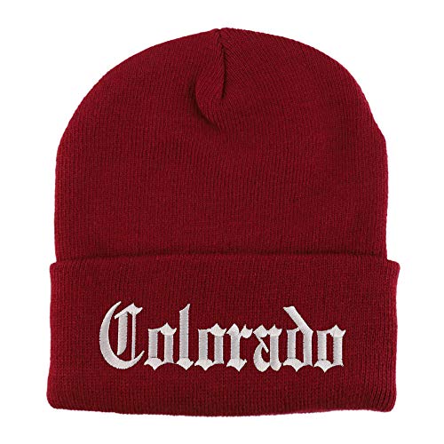 Trendy Apparel Shop Colorado State Old English Embroidered Long Cuff Beanie