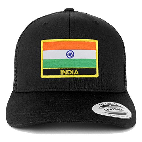 Trendy Apparel Shop India Flag Patch Retro Trucker Mesh Cap