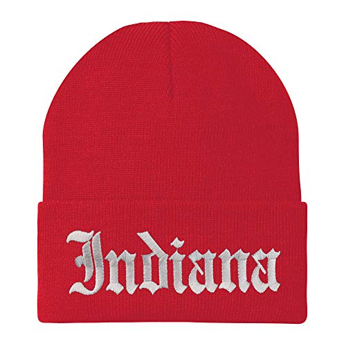 Trendy Apparel Shop Indiana State Old English Embroidered Long Cuff Beanie