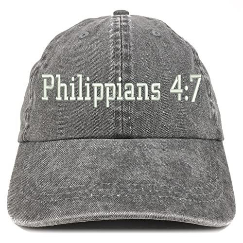 Trendy Apparel Shop Philippians 4:7 Washed Pigment Dyed Baseball Cap