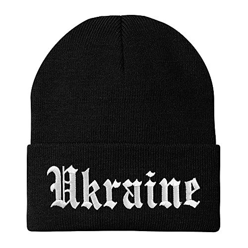 Trendy Apparel Shop Ukraine Old English Embroidered Long Cuff Beanie