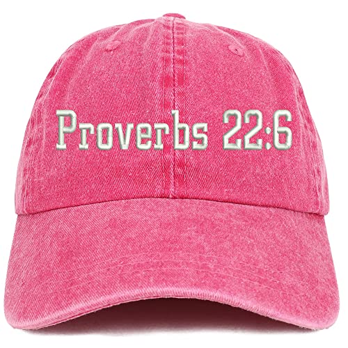 Trendy Apparel Shop Proverbs 22: 6 Washed Pigment Dyed Baseball Cap