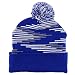 Trendy Apparel Shop Made in USA Staggered Bar Pattern Pom Pom Long Cuff Beanie