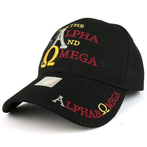 Trendy Apparel Shop I am The Alpha and Omega Embroidered Christian Baseball Cap