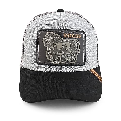 Trendy Apparel Shop Horse Patch Structured Curved Bill Mesh Snapback Baseball Cap