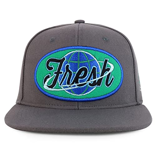 Trendy Apparel Shop Fresh Eatrh Embroidered Flatbill Snapback Cap