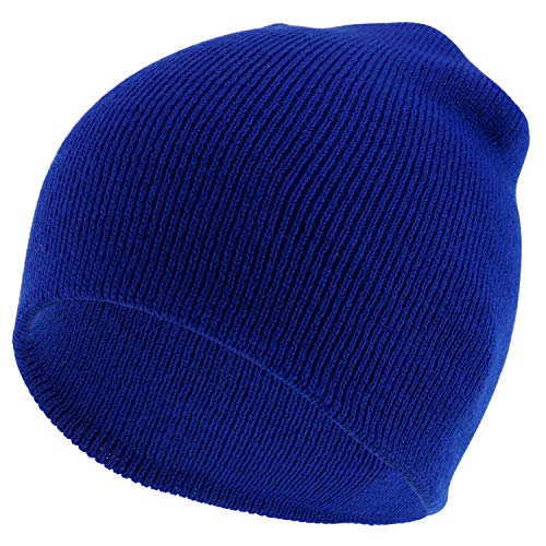 Trendy Apparel Shop Made in USA Plain Acrylic Winter Knit Short Winter Beanie