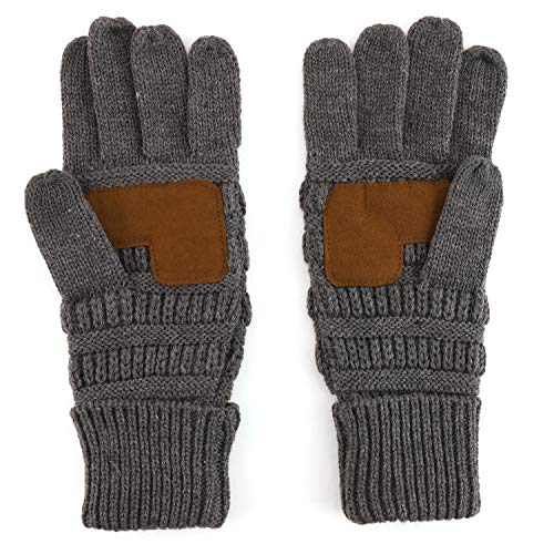 Trendy Apparel Shop Touchscreen Smartphone Suede Palm Texting Knit Gloves