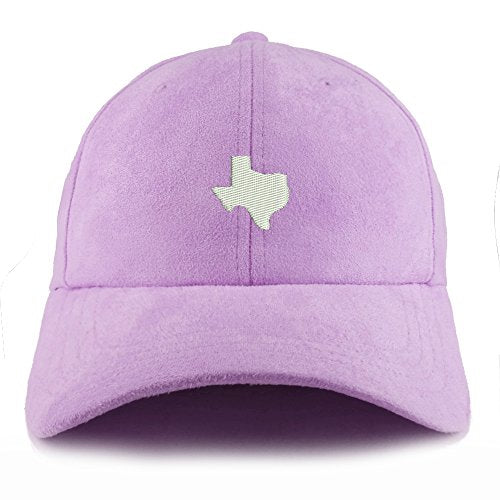 Trendy Apparel Shop Texas State Map Embroidered Faux Suede Leather Adjustable Cap