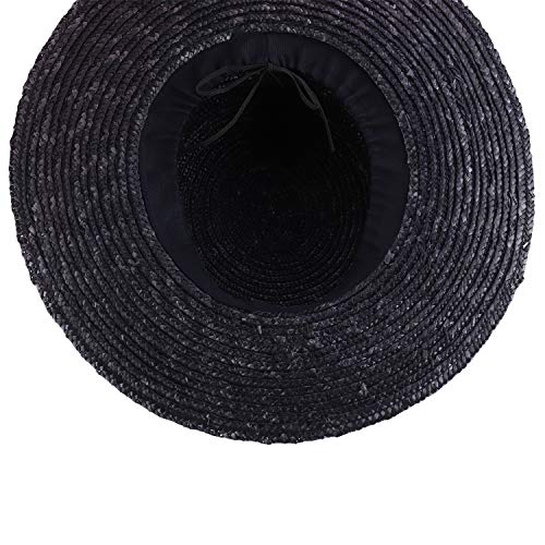 Trendy Apparel Shop Women's 3.25" Brim Wide Ribbon Band Straw Sun Hat