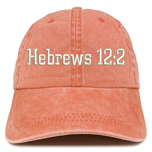 Trendy Apparel Shop Hebrews 12:2 Washed Pigment Dyed Baseball Cap