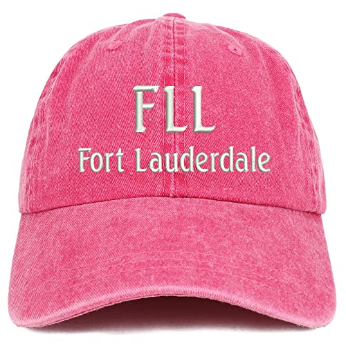 Trendy Apparel Shop FLL Fort Lauderdale Embroidered Pigment Dyed Washed Baseball Cap