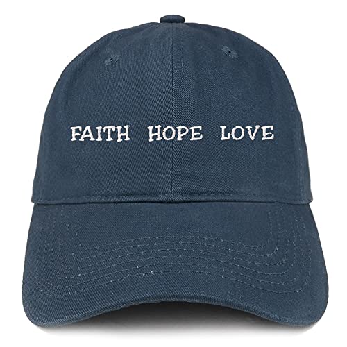 Trendy Apparel Shop Faith Hope Love Low Profile Soft Cotton Baseball Cap