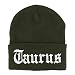 Trendy Apparel Shop Taurus Old English Embroidered Long Cuff Beanie