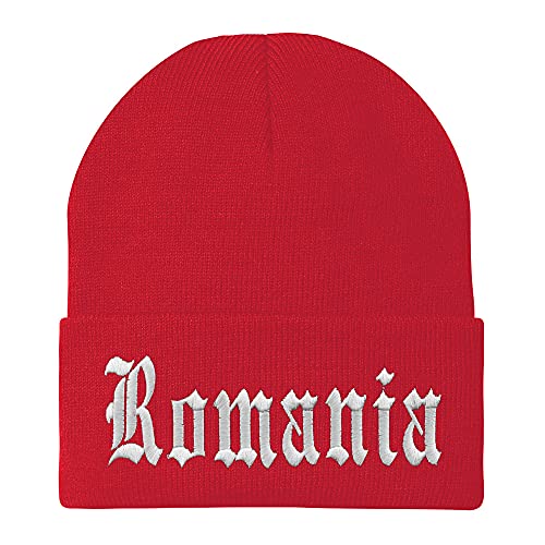 Trendy Apparel Shop Romania Old English Embroidered Long Cuff Beanie