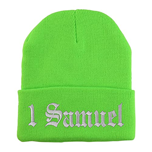 Trendy Apparel Shop 1 Samuel Old English Embroidered Long Cuff Beanie