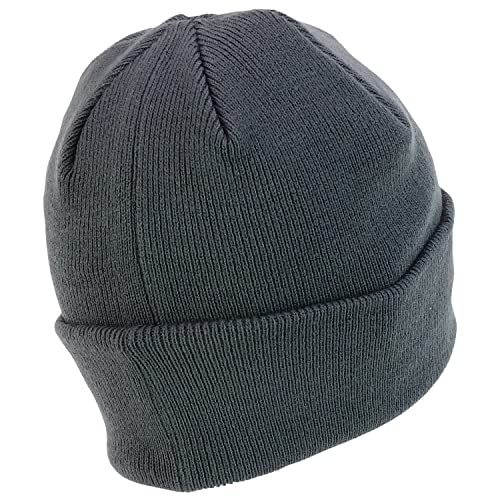 Trendy Apparel Shop Cotton Twill Patch Rib Knit Cuff Long Beanie