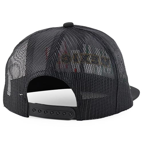 Trendy Apparel Shop 6 Panel Structured 3D Mexico Embroidered Flatbill Snapback Turcker Cap