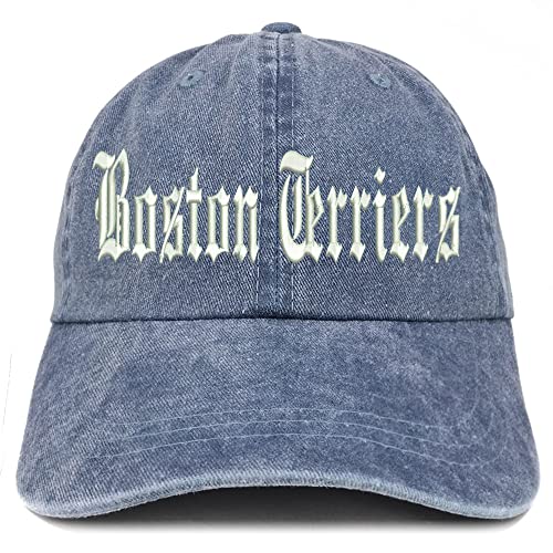 Trendy Apparel Shop Old English Boston Terriers Washed Pigment Dyed Baseball Cap