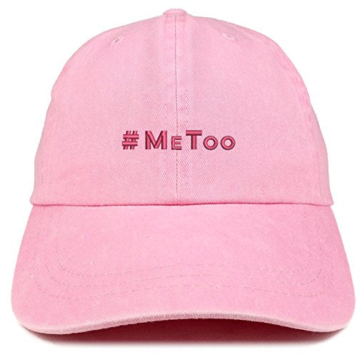 Trendy Apparel Shop Hashtag #MeToo Hot Pink Embroidered Washed Cotton Cap