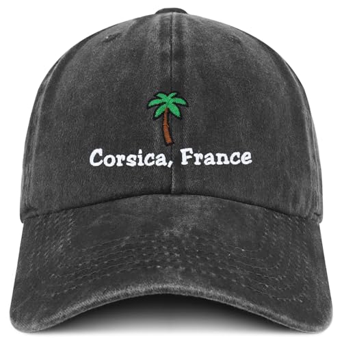Trendy Apparel Shop Corsica France with Palm Tree Embroidered Pigment Dyed Cotton Baseball Cap