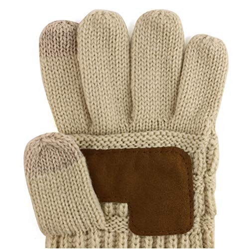 Trendy Apparel Shop Touchscreen Smartphone Suede Palm Texting Knit Gloves