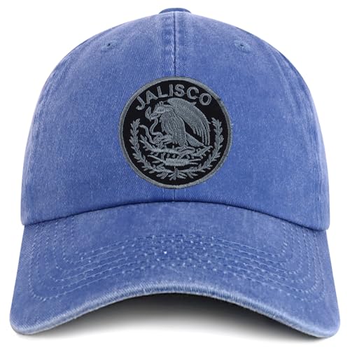 Trendy Apparel Shop Jalisco Mexico Charcoal Embroidered Patch Pigment Dyed Washed Baseball Cap