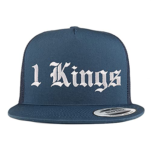 Trendy Apparel Shop 1 Kings Old English 5 Panel Flatbill Trucker Cap