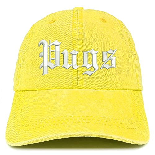 Trendy Apparel Shop Old English Pugs Washed Pigment Dyed Baseball Cap