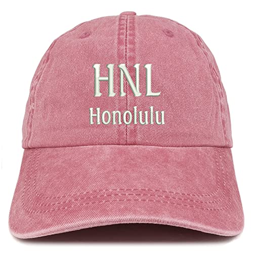 Trendy Apparel Shop HNL Honolulu Embroidered Pigment Dyed Washed Baseball Cap