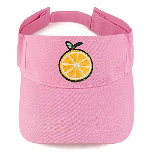 Trendy Apparel Shop Orange Patch Cotton Summer Visor Cap