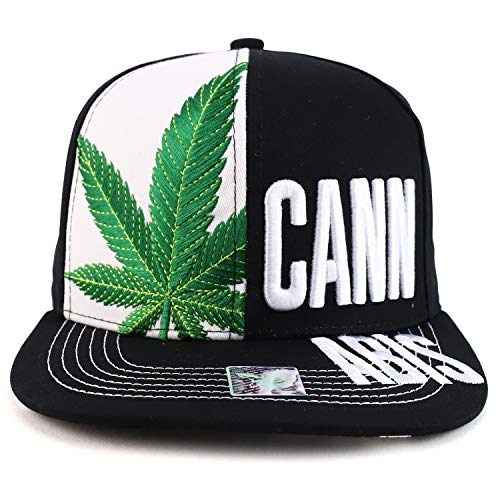 Trendy Apparel Shop Marijuana Weed Leaf Cannabis Embroidery Snapback Cap