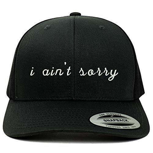 Trendy Apparel Shop Flexfit XXL I Ain't Sorry Embroidered Retro Trucker Mesh Cap
