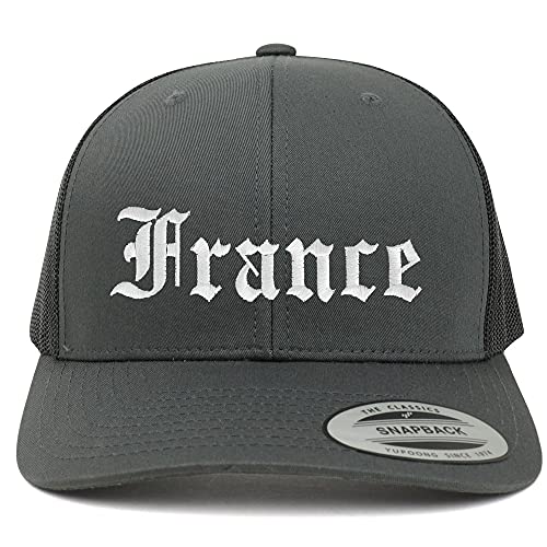 Trendy Apparel Shop France Old English 6 Panel Trucker Mesh Cap