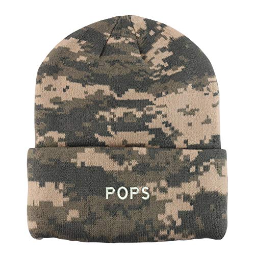 Trendy Apparel Shop Pops Embroidered Made in USA Camo Beanie