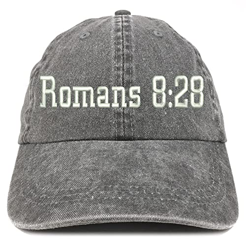 Trendy Apparel Shop Romans 8:28 Washed Pigment Dyed Baseball Cap