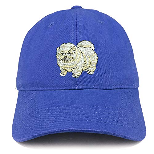 Trendy Apparel Shop Chow Chow Dog Embroidered Soft Crown 100% Brushed Cotton Cap