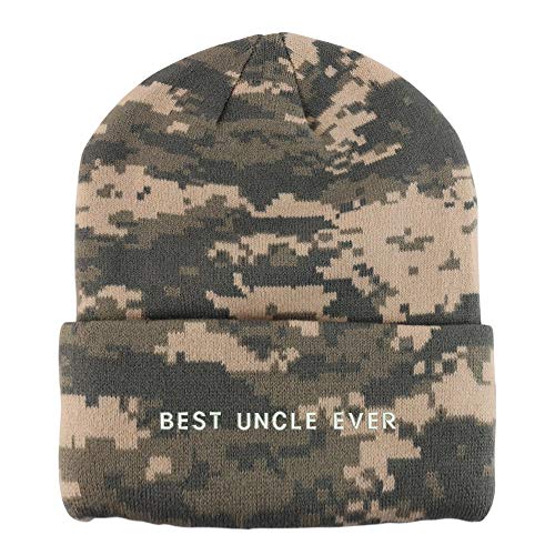 Trendy Apparel Shop Best Uncle Ever Embroidered Made in USA Camo Beanie
