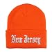 Trendy Apparel Shop New Jersey State Old English Embroidered Long Cuff Beanie